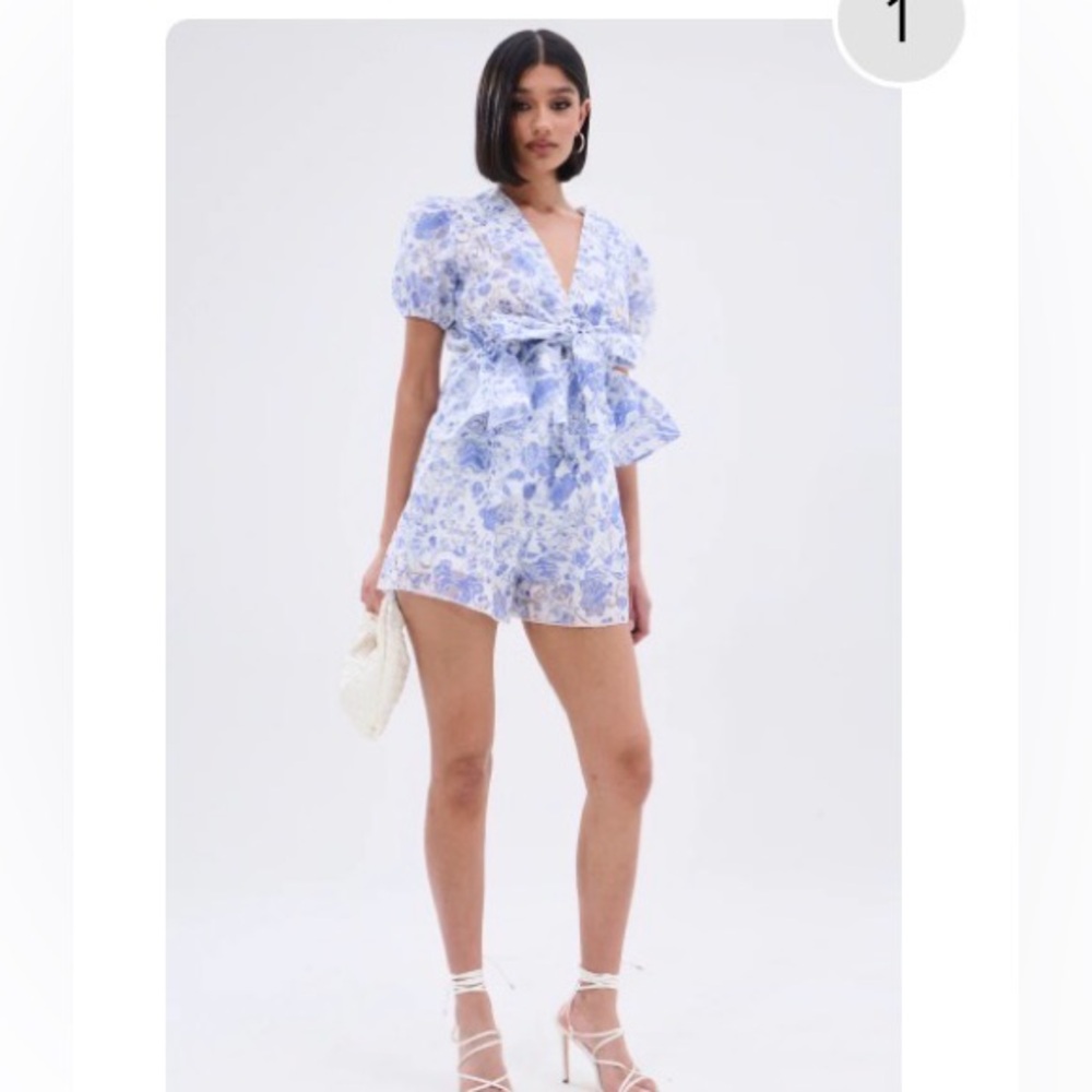 Floral Blue and White shorts